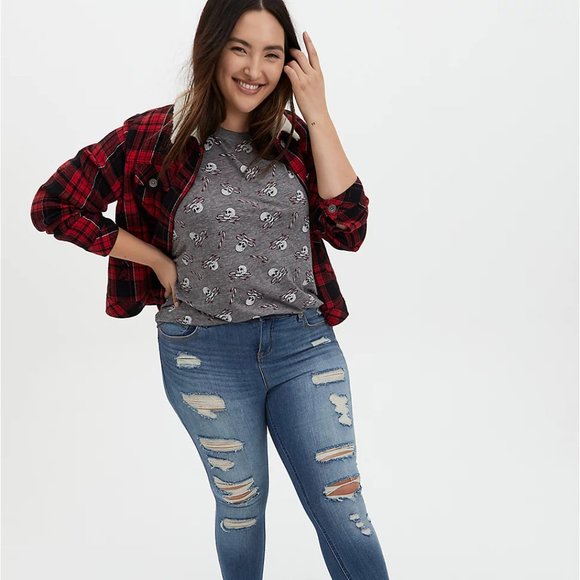 Torrid Classic Fit Crew Tee Vintage Burnout - Picture 3 of 6